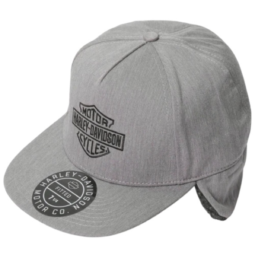 Harley-Davidson Men's Midwest Sherpa Ear Flap Fitted Hat-Grey 97677-23VM   7 1/4 - Picture 10 of 11